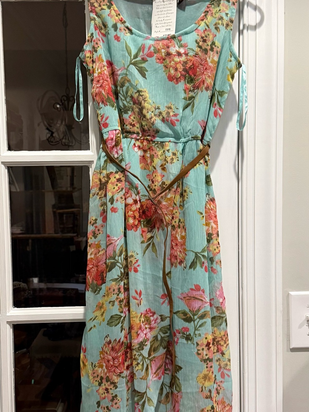Aqua Floral Maxi Dress-BNWT